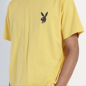 Playboy by Pacsun rocky point graphic shirt yellow size M/L